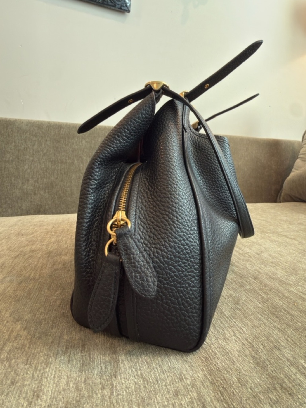 Authentic Coach Lori Black Pebble Leather Shoulder Bag With Gold Hardware - Picture 5 of 14
